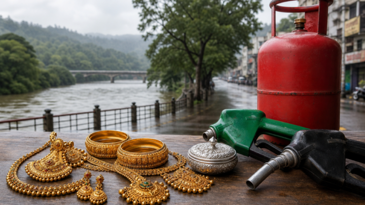 ಶಿವಮೊಗ್ಗ ಚಿನ್ನ, ಬೆಳ್ಳಿ, ಪೆಟ್ರೋಲ್, ಡೀಸೆಲ್ ಮತ್ತು ಎಲ್‌ಪಿಜಿ ದರಗಳ ಚಿತ್ರ