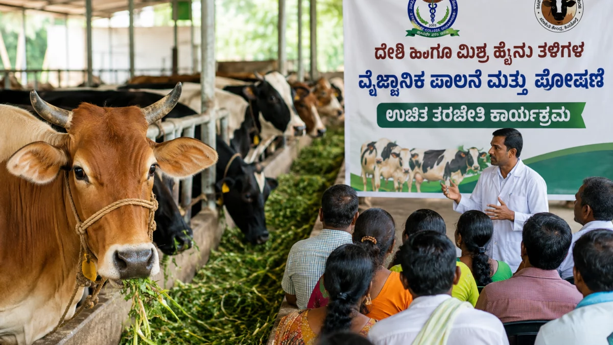 ಶಿವಮೊಗ್ಗದಲ್ಲಿ ದೇಶಿ ಹಾಗೂ ಮಿಶ್ರ ಹೈನು ತಳಿಗಳ ಪಾಲನೆ ಕುರಿತು ಉಚಿತ ತರಬೇತಿ