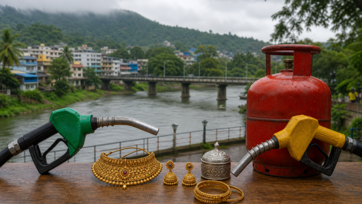 ಶಿವಮೊಗ್ಗ ಚಿನ್ನ, ಬೆಳ್ಳಿ, ಪೆಟ್ರೋಲ್, ಡೀಸೆಲ್ ಮತ್ತು ಎಲ್‌ಪಿಜಿ ದರಗಳ ಚಿತ್ರ