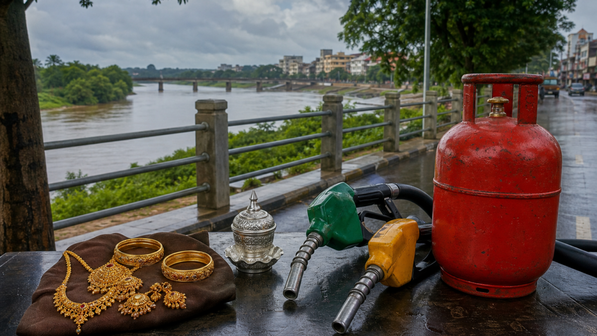 ಶಿವಮೊಗ್ಗ ಚಿನ್ನ, ಬೆಳ್ಳಿ, ಪೆಟ್ರೋಲ್, ಡೀಸೆಲ್ ಮತ್ತು ಎಲ್‌ಪಿಜಿ ದರಗಳ ಚಿತ್ರ